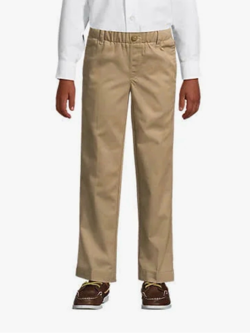 Lands' End School Uniform Boys Elastic Waist Pull-On Chino Pants Size 20 NWT
